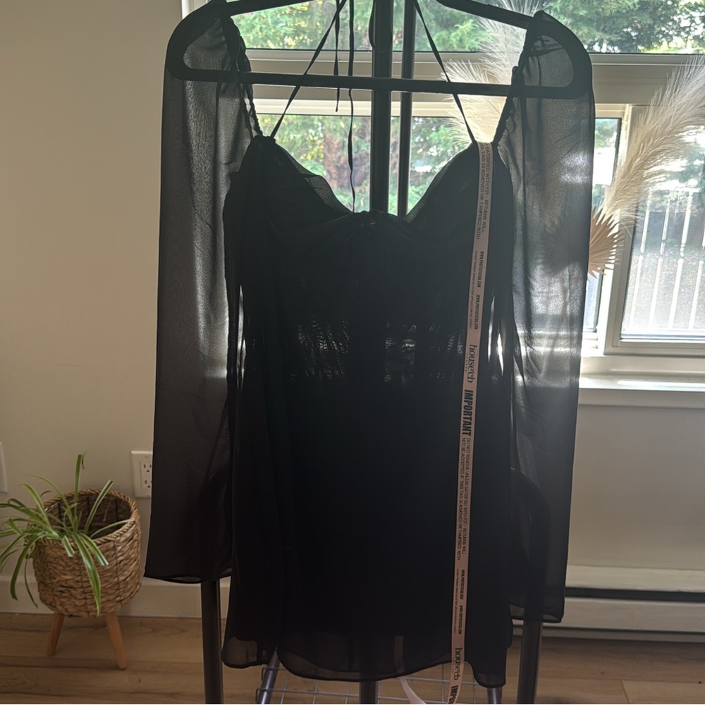 House of CB Black Long Sleeve Dress